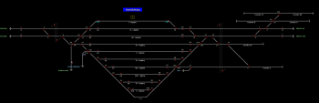 Nyékládháza állomás helyszínrajza (T2 Helyszínrajzi kép)