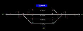 Rakamaz állomás helyszínrajza