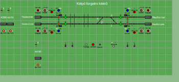 Kétpó forgalmi kitérő állomás biztosítóberendezáse